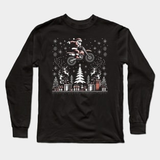 Biker Santa at Christmas vacation Long Sleeve T-Shirt